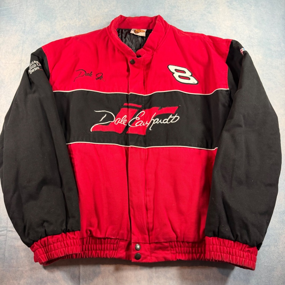 Winners Circle NASCAR Jacket Mens XL Red Fair Dale Earnhardt Jr Racing Twill